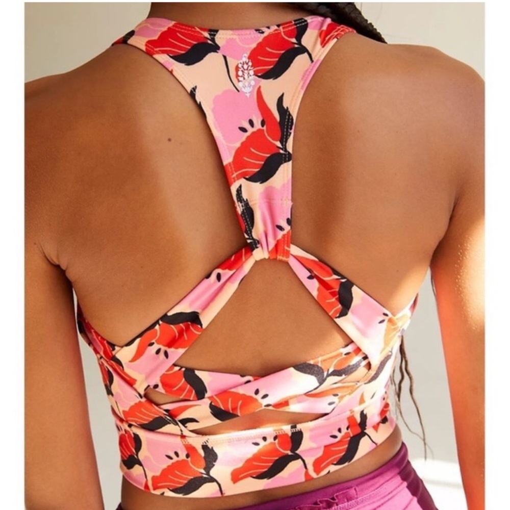 Free People Cross Back patterned bra